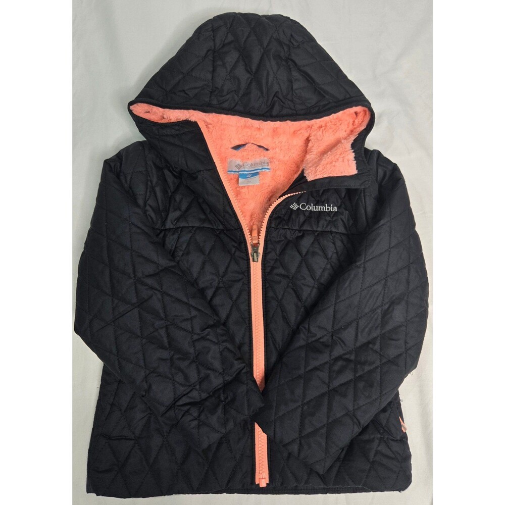 Columbia Girls Quilted Fleece Lined Hooded Jacket